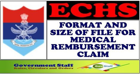 Format and Size of Medical Reimbursement Claim file in pdf format – ECHS Order