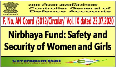 Framework of Nirbhaya Fund: Safety and Security of Women and Girls