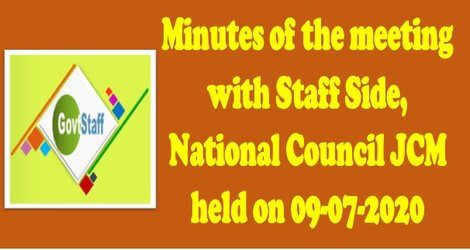 Minutes of the meeting with Staff Side, NC (JCM) held on 09-07-2020