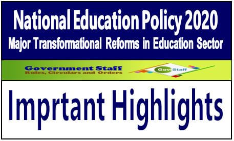 National Education Policy 2020 – Important Highlights