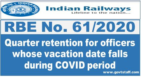 RBE No. 61/2020: Quarter retention for officers whose vacation date falls during COVID period