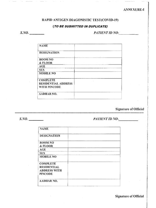 COVID-19: Rapid Antigen Test of Railway Board Employees