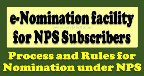 e-Nomination facility for NPS subscribers – Process and Rules for Nomination under NPS