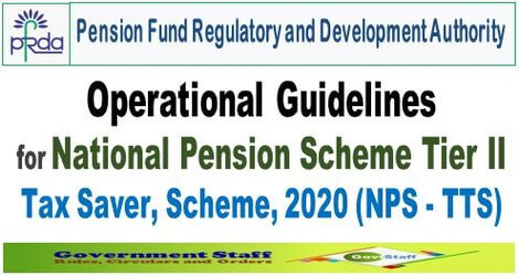 PFRDA: Operational Guidelines for National Pension Scheme Tier II – Tax Saver Scheme, 2020 (NPS-TTS)