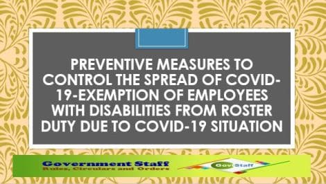 RB Order: Exemption of employees with disabilities from roster duty due to COVID-19 situation