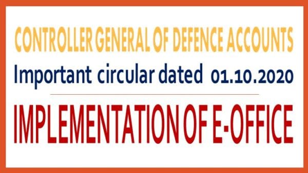 Implementation of e-Office - CGDA Circular