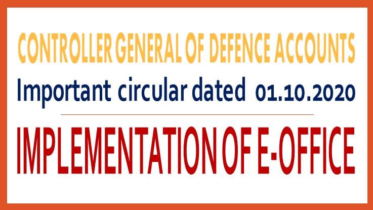 Implementation of e-Office – CGDA Circular