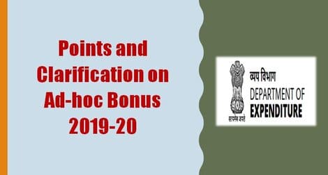 Ad-Hoc Bonus : Points of doubt and their Clarification on grant of non-productivity (ad-hoc) bonus 2019-20