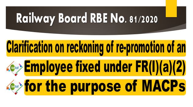 Reckoning of re-promotion of an employee under MACPs – Clarification on pay fixation under FR 22(I)(a)(2) with illustration