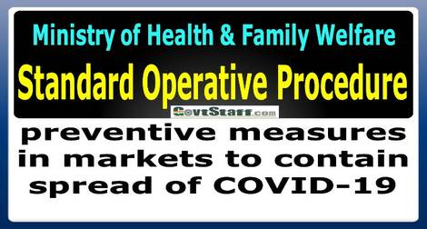 Standard Operating Procedure (SOP) on preventive measures in markets to contain spread of COVID-19