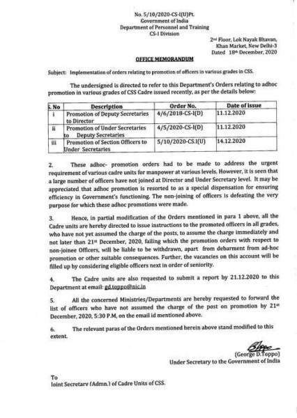 implementation-of-orders-relating-to-promotion-of-officers-in-various-grades-in-css