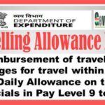 reimbursement-of-travelling-charges-for-travel-within-city-under-daily-allowance-on-tour-for-officials-in-pay-level-9-to-11