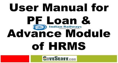 User Manual for PF Loan & Advance Module of HRMS: Railway Board