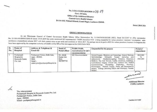 empanelment-of-pushpanjali-hospital-research-centre-pvt-ltd-agra-under-cghs