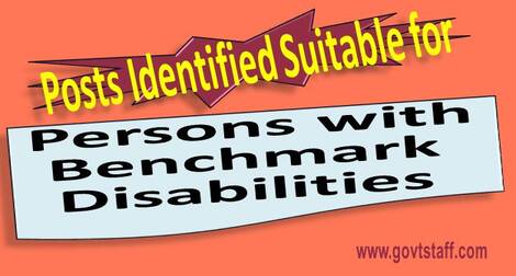 List of Posts Identified Suitable for Persons with Benchmark Disabilities