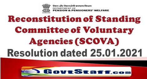 Reconstitution of Standing Committee of Voluntary Agencies (SCOVA) consequent upon the expiry of tenure – DoP&PW’s Resolution dated 25.01.2021
