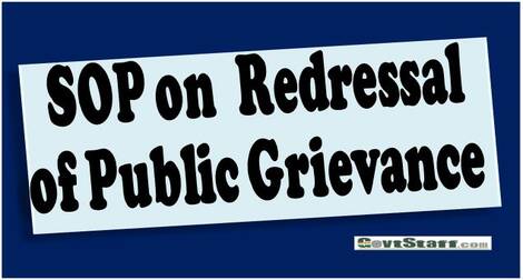 Redressal of Public Grievances – Standard Operating Procedure issued by Finmin