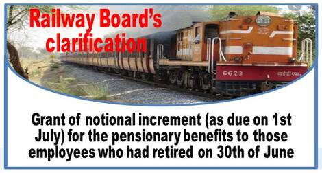 Grant of notional increment (as due on 1st July) for the pensionary benefits to those employees who had retired on 30th of June