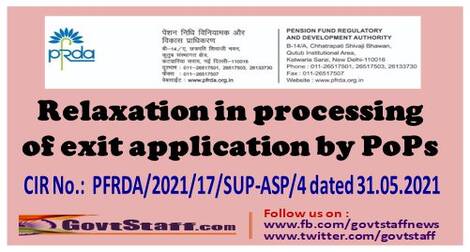 NPS: Relaxation in processing of exit application by PoPs