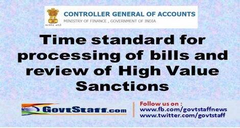 Time standard for processing of bills and review of High Value Sanctions-reg