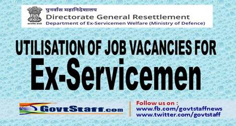 Utilization of Job vacancies for Ex-Servicemen: Circular by Director General Resettlement