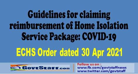 Guidelines for claiming reimbursement of Home Isolation Service Package: COVID-19