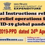 special instructions relating to relief operations for covid 19 global pandemic