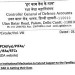 nomination of an officer to extend support to the families of deceased employees of dad in getting their dues