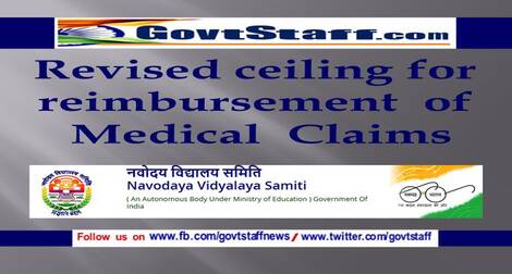 Revised ceiling for reimbursement of Medical Claims – Navodaya Vidyalaya Samiti order dated 07-06-2021