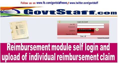 Reimbursement Module self login and upload of individual reimbursement claim: ECHS