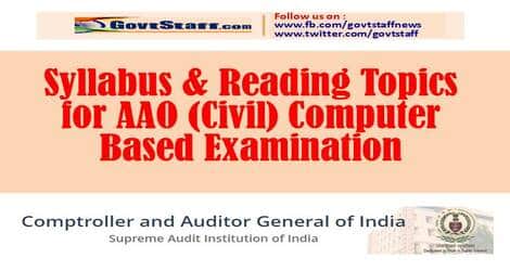 Syllabus for AAO (Civil) Computer Based Examination: CGA