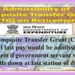 full composite transfer grant ctg 80 of last pay would be admissible on retirement if government servant wishes to settle down at last station of duty