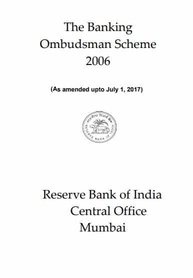 Banking Ombudsman Scheme, 2006