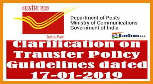 Clarification on the Transfer Policy Guidelines dated 17.01.2019