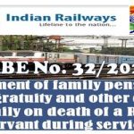 payment-of-family-pension-death-gratuity-and-other-dues-to-the-family-on-death-of-a-railway-servant-during-service-rbe-no-32-2022-govtstaff