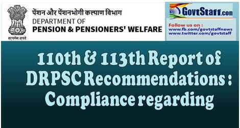 110th-113th-report-of-drpsc-recommendations-compliance-regarding-disposal-of-grievances-i-r-o-pensioners-family-pensioners-and-super-senior-pensioners