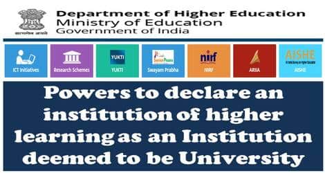 Powers to declare an institution of higher learning as an Institution deemed to be University – Notification dated 9th May 2022