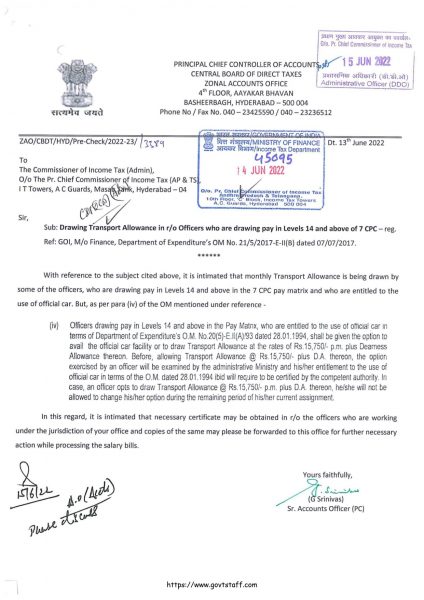 7th-pay-commission-drawal-of-transport-allowance-15750-p-m-in-r-o-officers-who-are-drawing-pay-in-levels-14-and-above