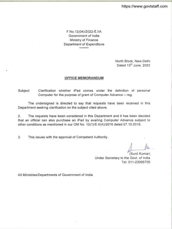 iPad can also be purchased by the CG employees by availing Computer Advance – Clarification by DoE