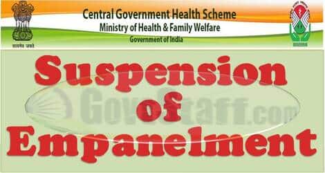 Suspension of empanelment of Sengupta Hospital & Research Institute, Ravinagar Square, Nagpur – CGHS order dated 19.07.2022 Suspension of empanelment of Sengupta Hospital & Research Institute, Ravinagar Square, Nagpur – CGHS order dated 19.07.2022