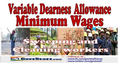 Variable Dearness Allowance and Minimum wages for employees employed in Sweeping and Cleaning work w.e.f. 01.10.2023