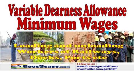 Variable Dearness Allowance and Wages for employees employed in loading and unloading work w.e.f. 01.10.2023