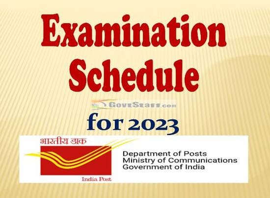 Calendar of examinations scheduled to be held in the year 2023: Department of Posts 