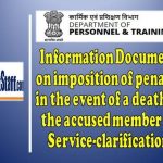 impostion of openalty int he event of the death of the accused member of service