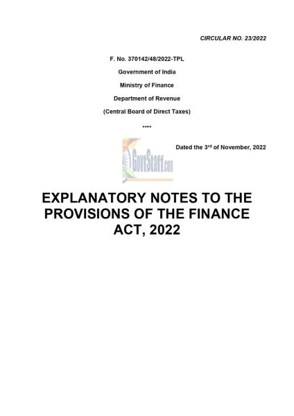 income-tax-act-explanatory-notes-to-the-provisions-of-the-finance-act-2022-cbdt-circular-no-23-2022