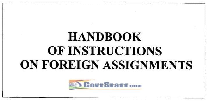 Handbook of Consolidated Instructions on Foreign Assignment 