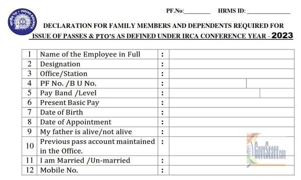 Submission of Family Declarations for obtaining Privilege Passes