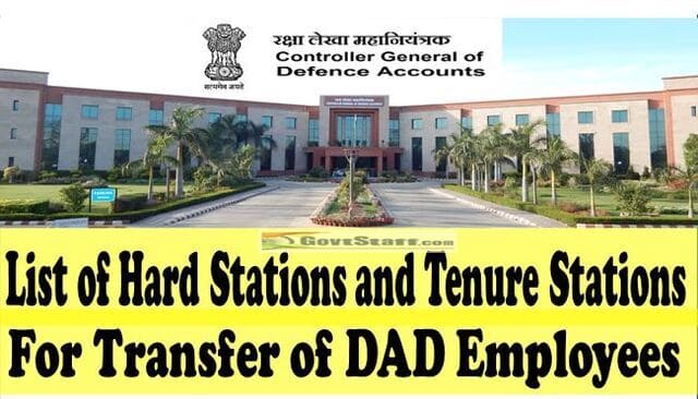 Revised List of Hard Stations and Tenure Stations for transfer/posting of DAD Employees