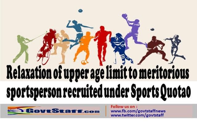 Relaxation of upper age limit to meritorious sportsperson recruited under Sports Quota- clarification by Department of Posts