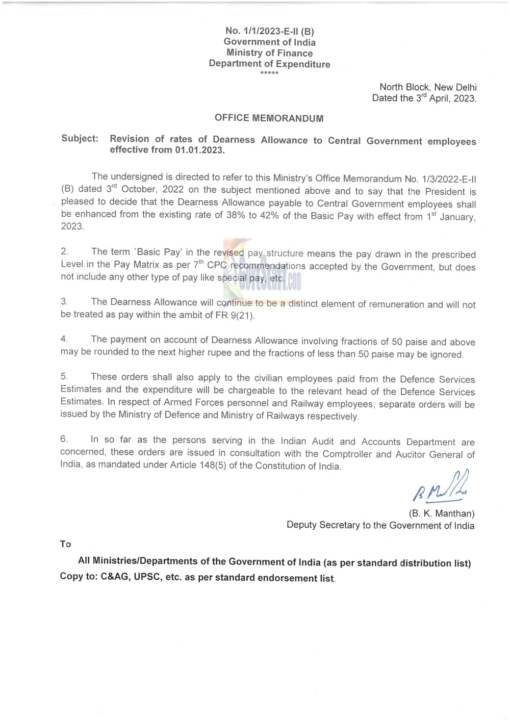 dearness-allowance-rates-revised-from-38-to-42-of-the-basic-pay-with-effect-from-1st-january-2023-finmin-o-m-dated-03-04-2023